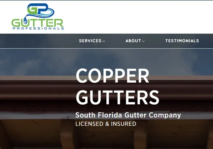 Copper gutter downspout installation by GutterPro